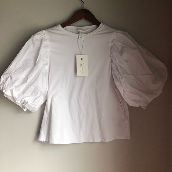 H&M x Johanna Ortiz Puff SleevE White Top - Picture 5 of 8
